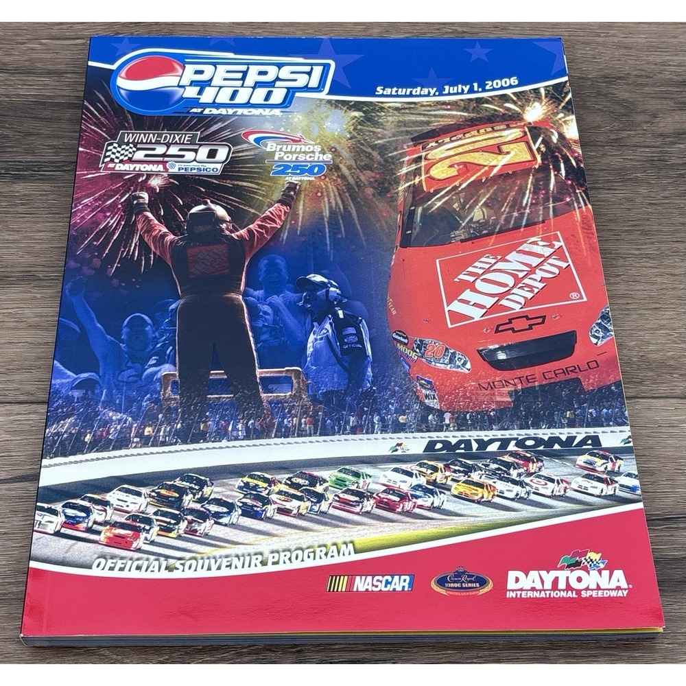 2006 Pepsi 400 Daytona Official NASCAR Souvenir Race Program w/ Holder & Inserts